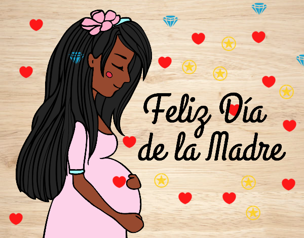 Mamá embarazada en el día de la madre