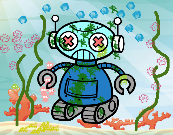 mi robot  bajo el agua