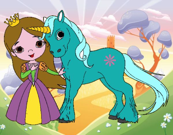 Princesa y unicornio