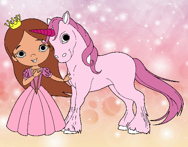 Princesa y unicornio