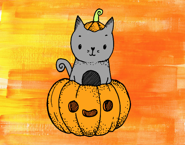 Un gatito de Halloween