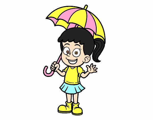 Linda niña lista para la lluvia
