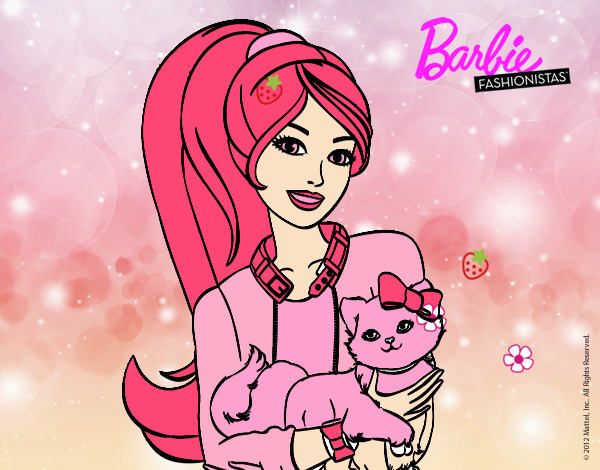 Barbie con su linda gatita