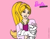 Barbie con su linda gatita