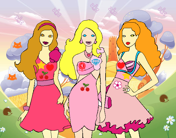 Barbie y sus amigas vestidas de fiesta