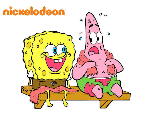 Bob Esponja y Patricio en bañador