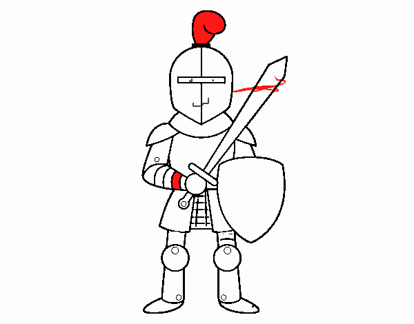 Dibujo de Caballero con espada y escudo pintado por en  el día  25-01-22 a las 15:49:17. Imprime, pinta o colorea tus propios dibujos!