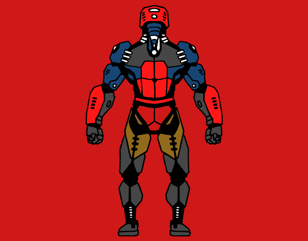 Robot luchador de espaldas