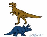 Triceratops y tiranosaurios rex