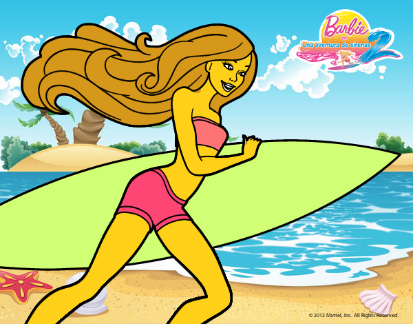 Barbie corre al agua