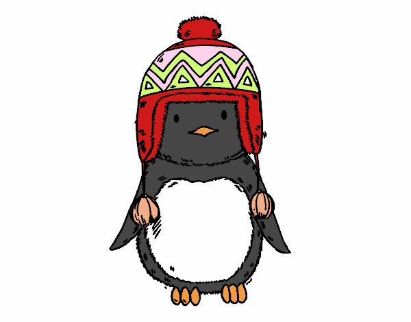 Bebé pingüino con gorrito