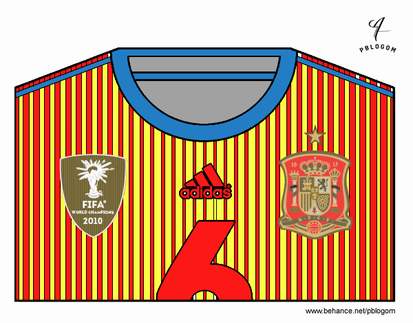 Camiseta del mundial de fútbol 2014 de España