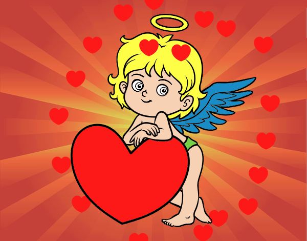 Cupido y un corazón