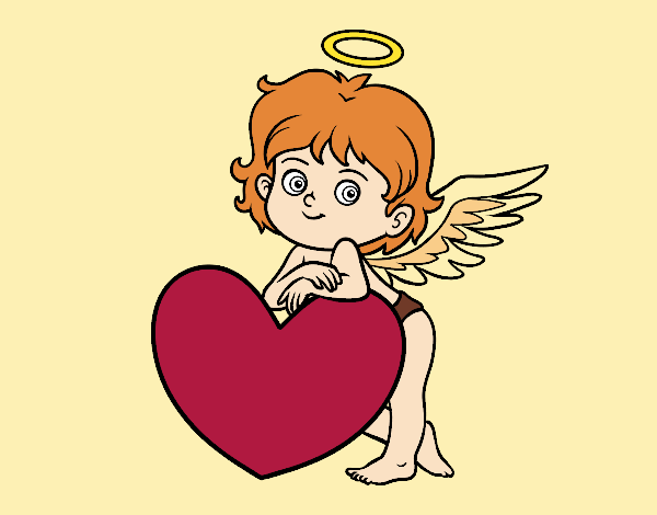 Cupido y un corazón