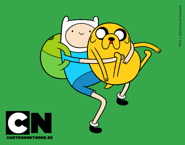 Finn y Jake abrazados