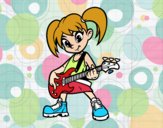 Niña con guitarra eléctrica