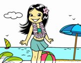 Niña en la playa