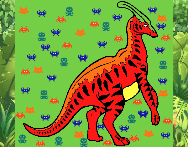 Parasaurolofus con rayas