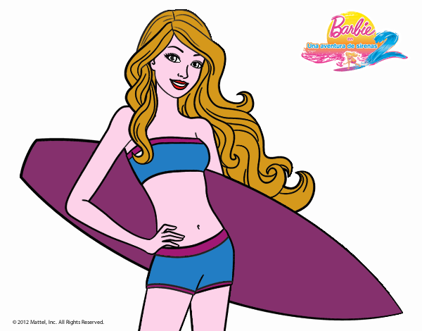 Barbie con tabla de surf