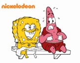 Bob Esponja y Patricio en bañador