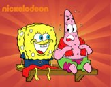 Bob Esponja y Patricio en bañador