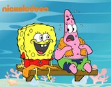 Bob Esponja y Patricio en bañador