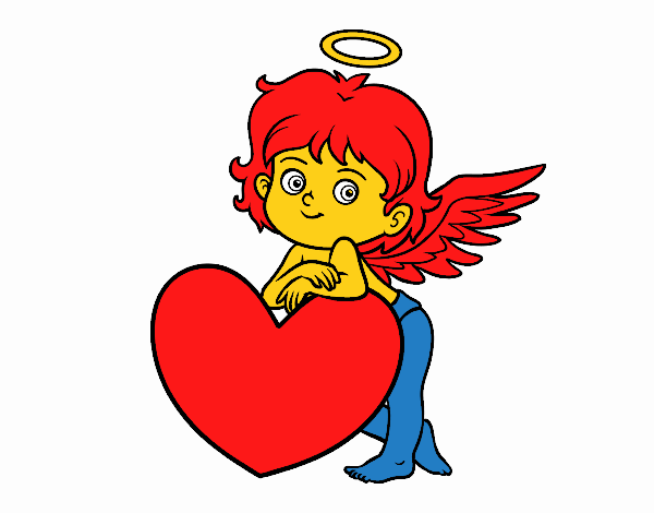 Cupido y un corazón