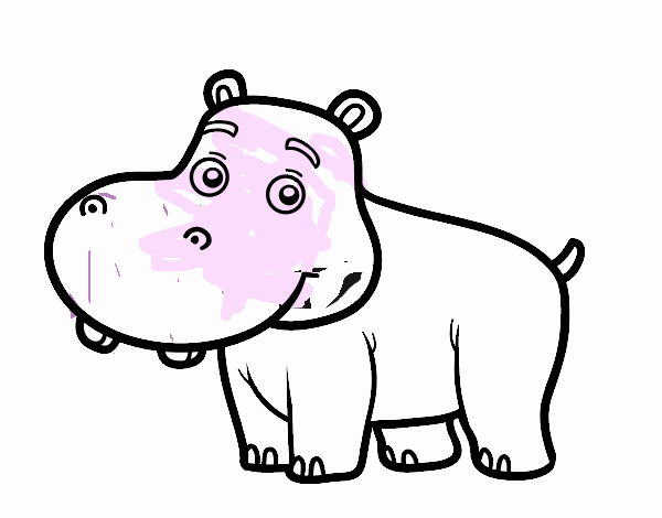 Dibujo de Hipopótamo joven pintado por en  el día 10-02-22 a las  23:07:55. Imprime, pinta o colorea tus propios dibujos!