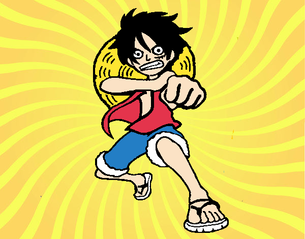 Luffy golpeando