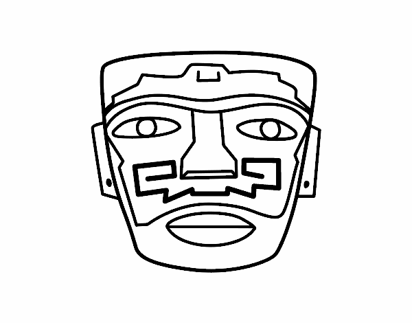 Dibujo de Máscara ancestral azteca pintado por en  el día  09-02-22 a las 01:45:03. Imprime, pinta o colorea tus propios dibujos!