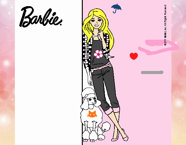 Barbie con cazadora de cuadros