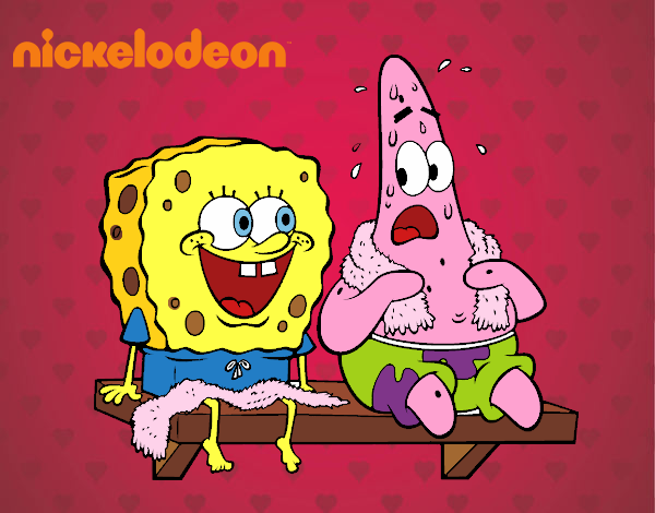 Bob Esponja y Patricio en bañador