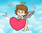 Cupido y un corazón