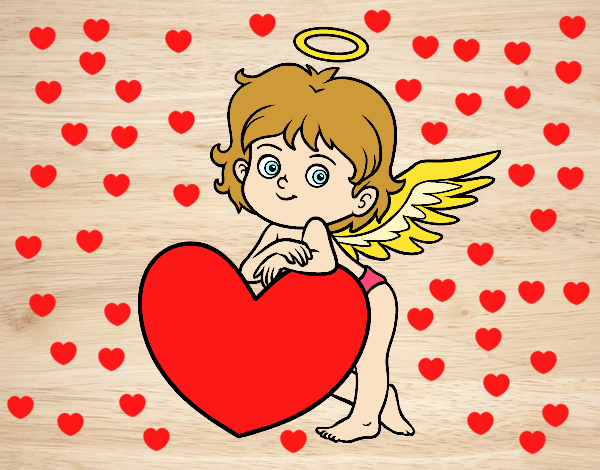 Cupido y un corazón