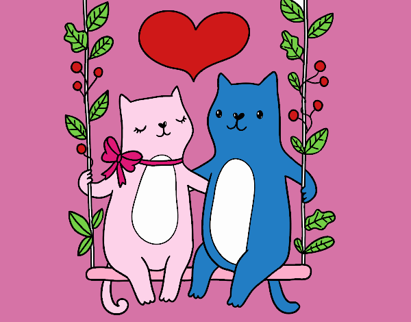 Gatitos enamorados