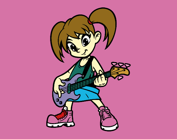 Niña con guitarra eléctrica