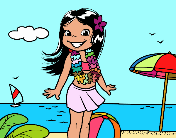 Niña en la playa