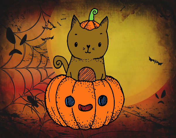 Un gatito de Halloween