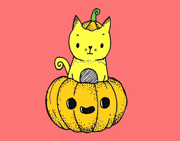 Un gatito de Halloween