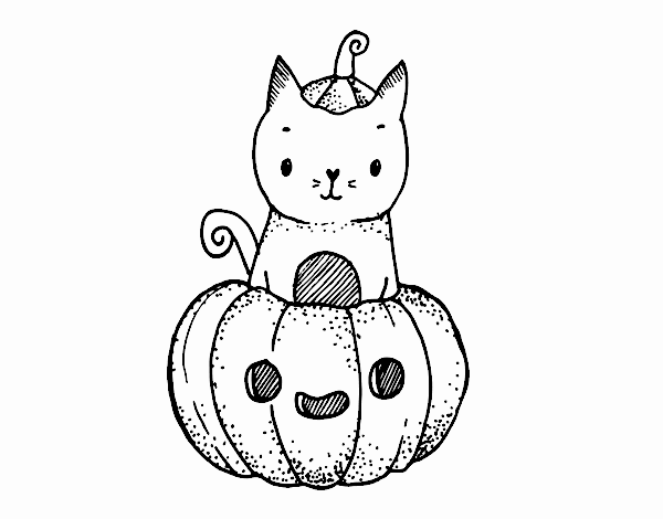 Dibujo de Un gatito de Halloween pintado por en  el día 20-02-22  a las 10:21:41. Imprime, pinta o colorea tus propios dibujos!