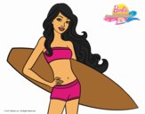 Barbie con tabla de surf