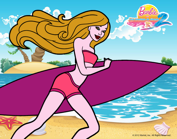 Barbie corre al agua