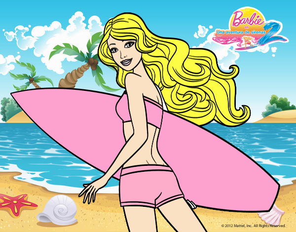 Barbie surfera