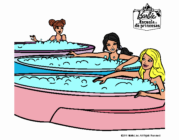 Barbie y sus amigas en el jacuzzi