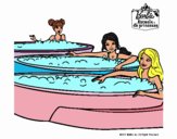 Barbie y sus amigas en el jacuzzi