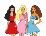 Barbie y sus amigas vestidas de fiesta