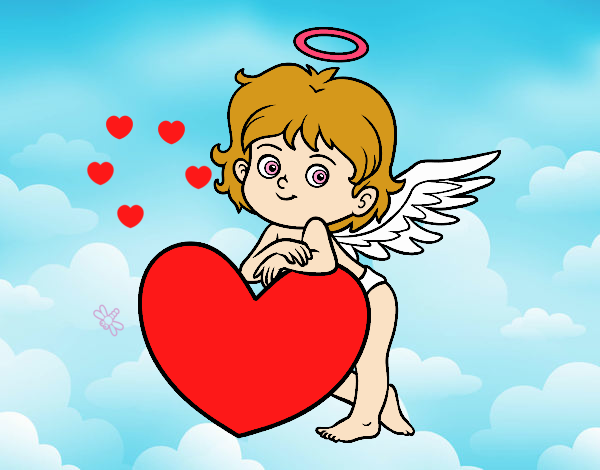 Cupido y un corazón