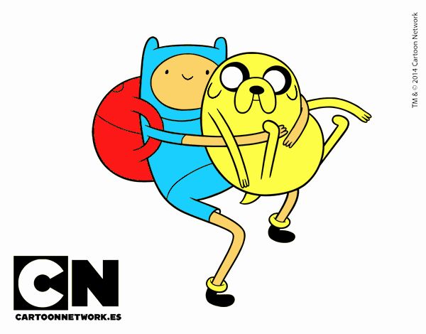 Dibujo de Finn y Jake abrazados pintado por en  el día 21-02-22  a las 16:54:05. Imprime, pinta o colorea tus propios dibujos!