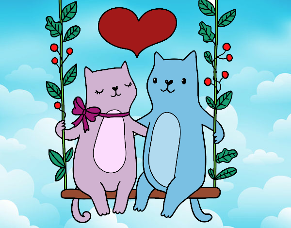 gatitos enamorados