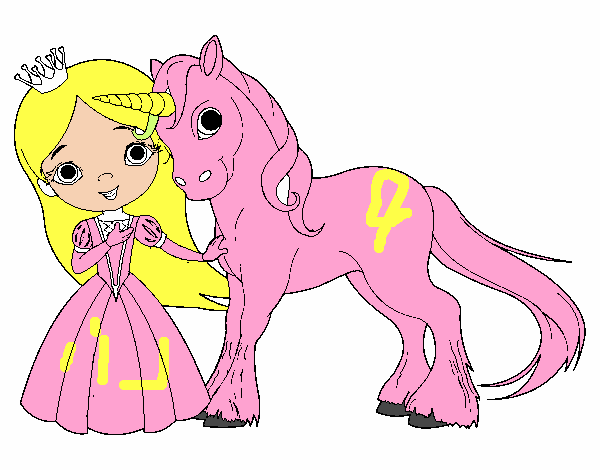 Princesa y unicornio